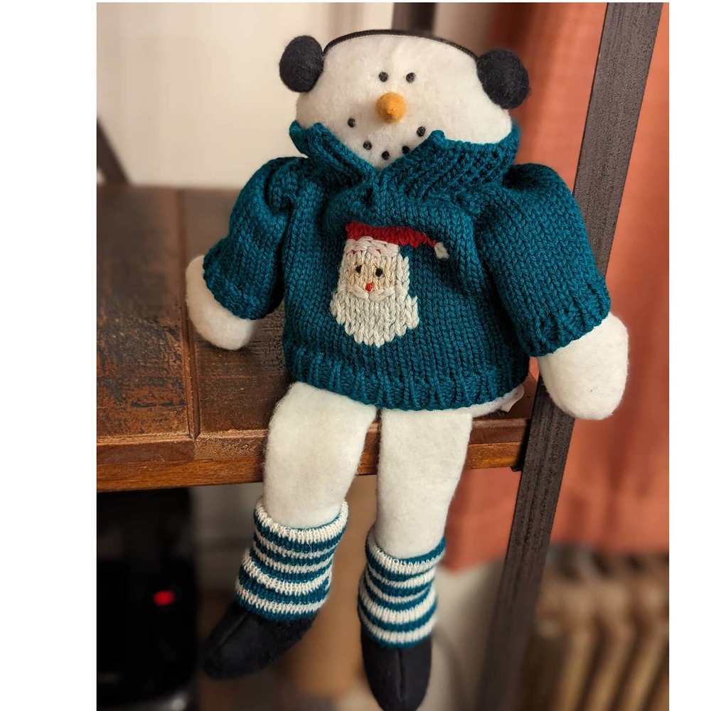 Plush Christmas Snowman with Sweater -Terry's Village